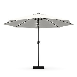 Doris LED Schirme, Sonnenschirm mit LED 300 cm weiss, Sonnenschirm mit LED 300 cm weiss