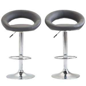 R - Barhocker, Barhocker Wanda grau im 2er-Set, Barhocker WANDA 2er Set anthrazit
