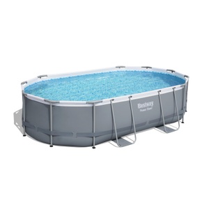 BEST WAY, BEST WAY Pool POWER STEEL FRAME OVAL 488 cm, Bestway Pool Power Steel Frame Komplett-Set 488 x 305 347 x 107 cm