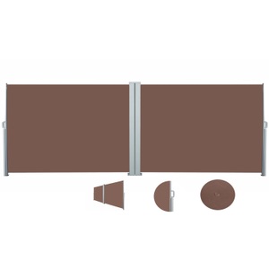 R - Seitenmarkisen, Doppelseitenmarkise 200 x 600 cm braun, Doppelseitenmarkise 200 x 800 cm braun