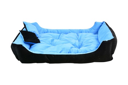 R - Teddys, Katzenbett blau schwarz, 