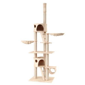 R - cat trees, Katzenkratzbaum deckenhoch 240 - 260 cm beige, Katzenbaum FELIX 240 cm beige