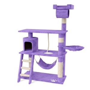 Cat trees, Katzenkratzbaum 141 cm hoch lila, Katzenbaum SIMBA 141 cm lila