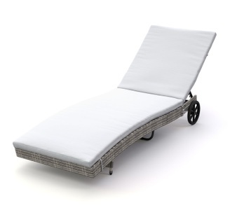 Mark Sunl, Gartenliege LAVI grau, Liegestuhl Rattan LAVI grau