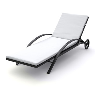 Mark Sunl, Rattan Gartenliege LORIS, Liegestuhl Rattan LORIS schwarz/weiss