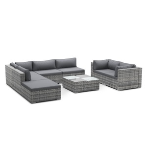 Mark Sunl, Rattan Lounge NAXOS grau, Rattanlounge NAXOS grau/anthrazit