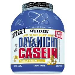Weider, Day & Night Casein - 1800g - Vanille-Creme, Day & Night Casein - 1800g - Vanille-Creme
