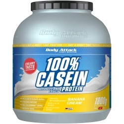 Body Attack, 100% Casein Protein - 1800g - Banana Cream