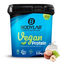 Bodylab24, Vegan Protein - 1000g - Hazelnut Cream, Vegan Protein - 1000g - Hazelnut Cream