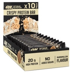 Optimum Nutrition, Protein Crisp Bar - 10x65g - Marshmallow, Crispy Protein Bar - 10x65g - Marshmallow
