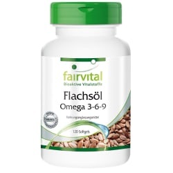 Fairvital, Flachsöl Leinöl Omega-3-6-9 (120 Kapseln), Flachsöl Leinöl Omega-3-6-9 (120 Kapseln)