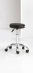 Xanitalia, Schneidestuhl Arbeitsstuhl Rollhocker, XanitaliaPro Leder-Salonhocker - Schwarz