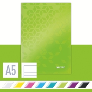 Leitz, LEITZ Notizbuch WOW A5 4627-10-54 liniert, 90g grün, Leitz Notizbuch Leitz WOW A5 liniert, hardcover 90g, 80 Blatt grün