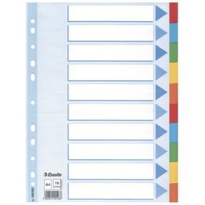 undefined, ESSELTE Register A4 / 10-geteilt, bunter Karton, ESSELTE Register A4 / 10-geteilt, bunter Karton