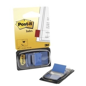 POST-IT, Post-it Haftstreifenspender Index 680-2 Farbe des Haftstreifens: Blau 7000029853, 3M Post-it Index Tabs, 25mm, blau, 680-2, (50 Blatt)