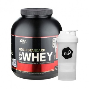 Optimum Nutrition, Optimum Nutrition 100 % Whey Gold Standard + nu3 Smartshake, Erdbeere, Optimum Nutrition Whey Protein Gold Standard 2267 g Strawberry
