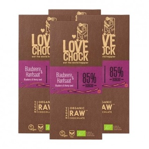 Lovechock, Lovechock Bio rohe Schokolade, Blaubeere-Hanfsaat, Tafel, LOVECHOCK Blaubeere & Hanfsaat 85% Kakao