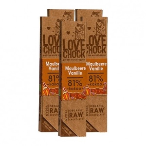 Lovechock, Lovechock Bio rohe Schokolade Bars, Maulbeere-Vanille, LOVECHOCK Maulbeere Crunch 80% Kakao