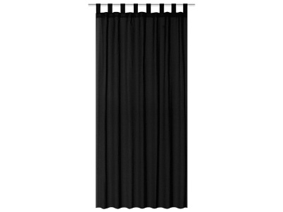 CONFORAMA, Vorhang PANAMA Abdunkelnd Unifarben Schwarz Lasche, Kräuselband Baumwolle 140 x 260 cm, Vorhang PANAMA 140x260cm pfote / kräuselband abdunkelnd schwarz