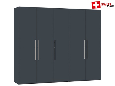 CONFORAMA, Schrank OBWALD 5 Schwingtüren grau