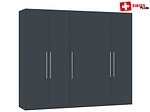 CONFORAMA, Schrank OBWALD 5 Schwingtüren grau