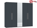 CONFORAMA, Schrank GRANCHIA 5 Schwingtüren grau