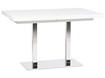 undefined, Tisch QUADRA 120 cm x 80 cm x 75 cm, MID.YOU Esstisch in holzwerkstoff 120-200/80/74 cm , Quadrato , Weiss, Edelstahlfarben , 80x74 cm , poliert,Melamin,Nachbildung , ausziehbar , 002478007602