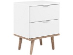 CONFORAMA, Nachttisch GOTEBORG 2 Schubladen Spanplatte weiss, sonoma, Calicosy - Nachttisch mit 2 Schubladen L40 cm Kopenhagen, One Size, Weiss