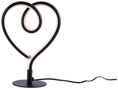 CONFORAMA, Tischlampe LED 16 x 23.5  HEART Schwarz 6 w pro, Tischlampe LED HEART 23.5cm 6W schwarz