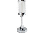 CONFORAMA, Windlicht PEYTON Ø13x43cm Glas durchsichtig, silber