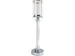 CONFORAMA, Windlicht PEYTON Ø13x52cm Glas durchsichtig, silber