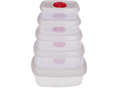 CONFORAMA, Konservierungsdose WAVE 0.47L weiss, rot, Konservierungsdosen-Set WAVE 0.47 L weiss