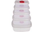 CONFORAMA, Konservierungsdose WAVE 0.47L weiss, rot, Konservierungsdosen-Set WAVE 0.47 L weiss