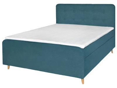 undefined, Boxspringbett FLIMS 160x200cm FLIMS 160 SORO 86, Boxspringbett FLIMS entenblau 160x200cm