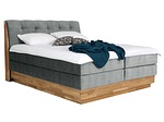 undefined, Boxspringbett ENGELBERG 180x200cm grau, Boxspringbett ENGELBERG grau 180x200cm halbfest