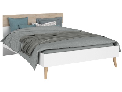 undefined, Bett AALBORG 140 cm x 200 cm weiss, Bett AALBORG 140x200cm weiss