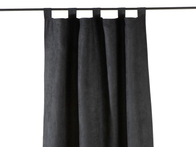 CONFORAMA, Vorhang MILANO Abdunkelnd Unifarben Schwarz Lasche, Kräuselband Polyester 110 x 240 cm, Vorhang MILANO 110x240cm pfote / kräuselband abdunkelnd schwarz