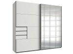 undefined, Schrank ASCONA 3 Schubladen weiss, Schwebetürenschrank ASCONA weiss 2 Türen 3 Schubladen