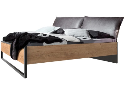 CONFORAMA, Bett 160 x 200 cm DETROIT, MID.YOU Futonbett 160/200 cm in graphitfarben, eichefarben , Detroit 160X200 CM Eichefarben , Holzwerkstoff , 160 cm , Dekorfolie,Nachbildung , gepolstertes Kopfteil , 001787052312