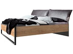 CONFORAMA, Bett 160 x 200 cm DETROIT, MID.YOU Futonbett 160/200 cm in graphitfarben, eichefarben , Detroit 160X200 CM Eichefarben , Holzwerkstoff , 160 cm , Dekorfolie,Nachbildung , gepolstertes Kopfteil , 001787052312