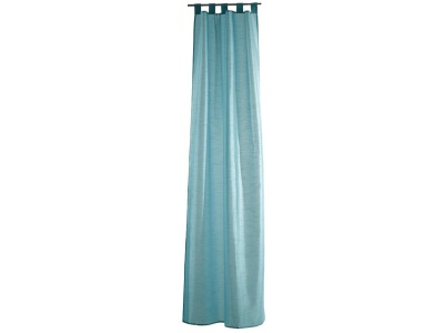 CONFORAMA, Vorhang BYZANCE Halb abdunkelnd Unifarben Türkis Lasche, Kräuselband Polyester 110 x 240 cm, Vorhang BYZANCE 110x240cm pfote / kräuselband halb abdunkelnd türkis