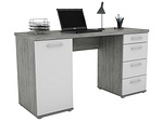 CONFORAMA, Schreibtisch WALTER Beton, Weiss, Schreibtisch WALTER 50x138x75cm grau