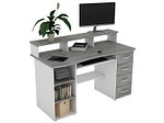 CONFORAMA, Schreibtisch JONY 5 Weiss, Beton, Schreibtisch JONY USB 65x138x93cm grau