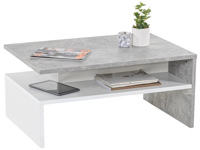 CONFORAMA, Salontisch FLO 90 x 42 cm, Couchtish FLO 60x90x42cm weiss