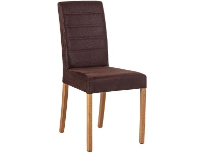 CONFORAMA, Stuhl MONTANA Holz Rotbraun, Stuhl MONTANA Synthetisches Leder rotbraun