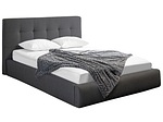 CONFORAMA, Bett 140 x 200 cm NORA Stoff, Bett NORA 140x200cm Stoff schwarz