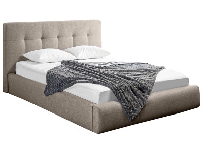 CONFORAMA, Bett 140 x 200 cm NORA Stoff, Bett NORA 140x200cm Stoff beige
