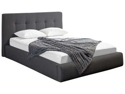 CONFORAMA, Bett 160 x 200 cm NORA Stoff, Bett NORA 160x200cm Stoff schwarz