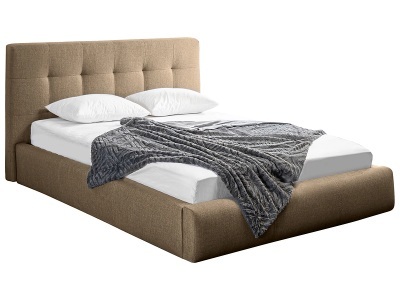 CONFORAMA, Bett 160 x 200 cm NORA Stoff, Bett NORA 160x200cm Stoff hellbraun