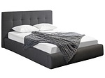 CONFORAMA, Bett 160 x 200 cm NORA Stoff, Bett NORA 160x200cm Stoff schwarz